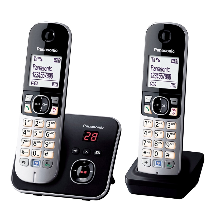 Panasonic KX-TG6822GB Duo DECT Schnurlostelefon schwarz