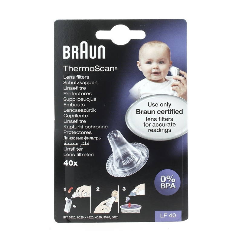 Braun Ersatzschutzkappen für Braun Thermoscan Thermometer, 40 Stück