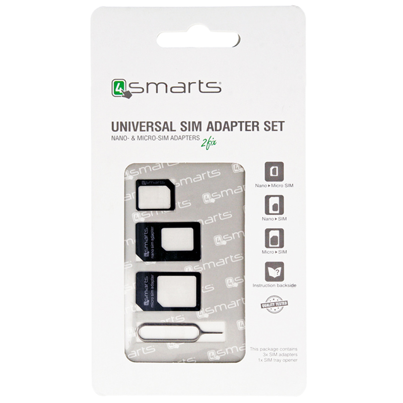 4smarts Universal SIM-Adapter Set 3 Stück