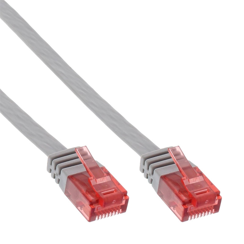 InLine Patchkabel flach grau 1m