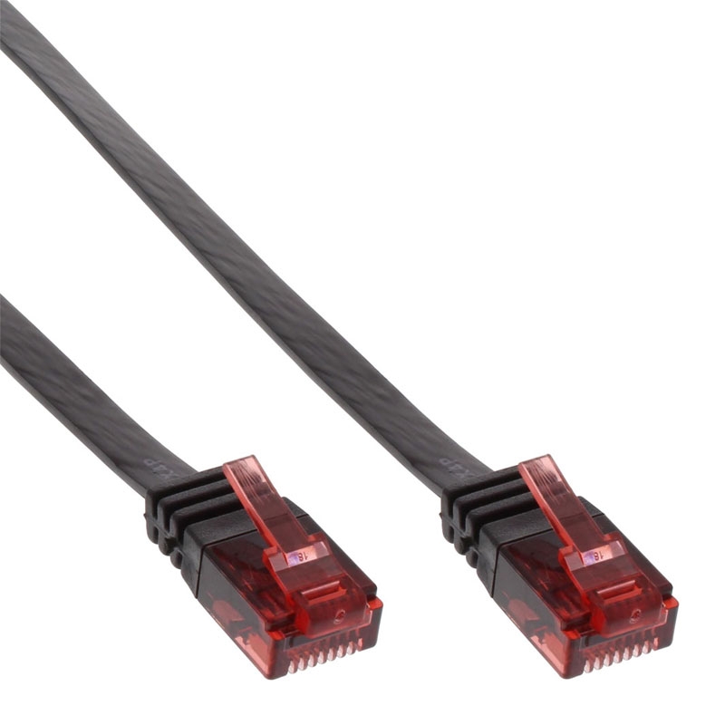 InLine Patchkabel flach schwarz 1,5m