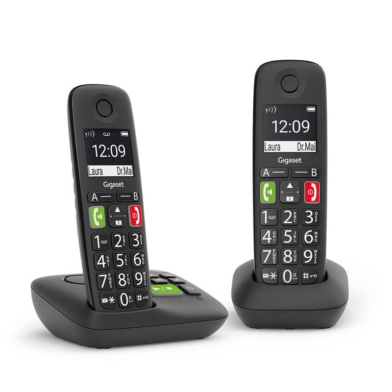 Gigaset E290A Duo Schnurlostelefon schwarz