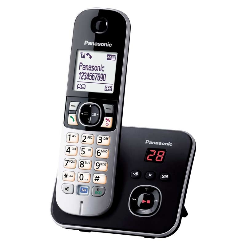 Panasonic KX-TG6821GB DECT-Schnurlostelefon mit Anrufbeantworter schwarz