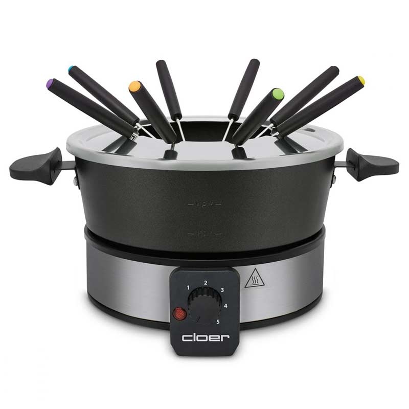 Cloer 6679 Fondue-Set (Aluminium Topf, 8 Gabeln)