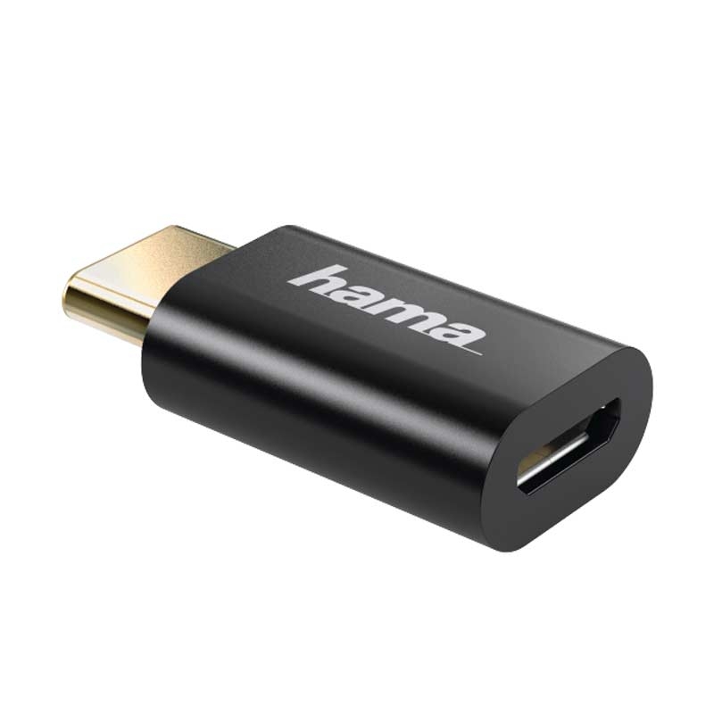 Hama Adapter Micro-USB auf USB Type-C-Stecker, Schwarz