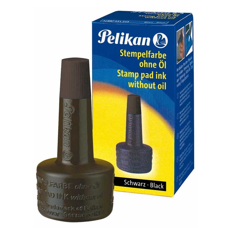 Pelikan 351197 - Stempelfarbe 4K, ohne Öl, 28 ml, schwarz