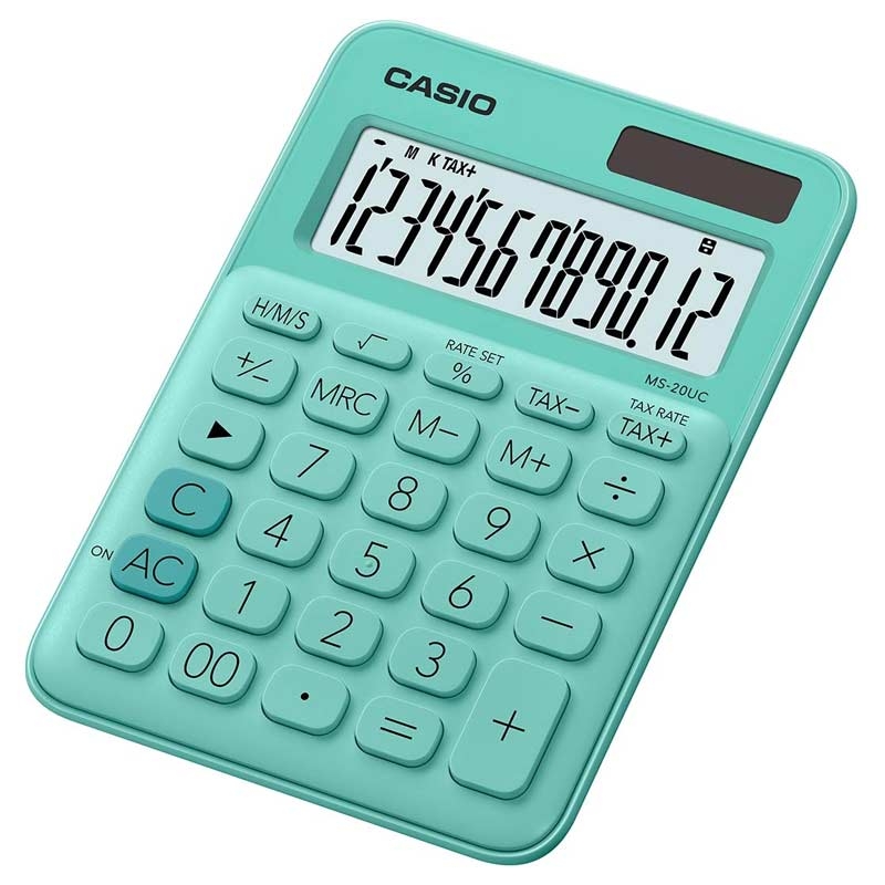 Casio MS-20UC-GN Einfacher Taschenrechner grün