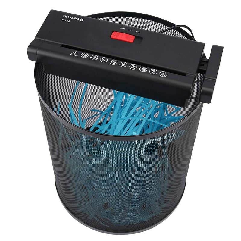 Olympia PS 16 Aktenvernichter Aufsatz mit Streifenschnitt P2 - schwarz