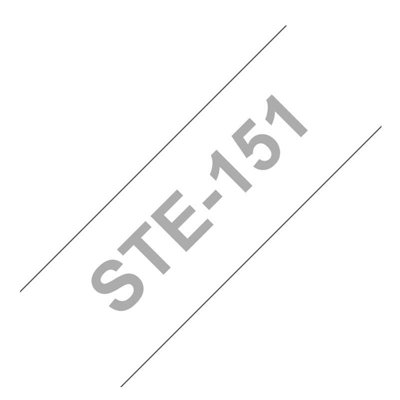 Brother STe-151 P-touch Schriftband weiß auf transparent 24mm